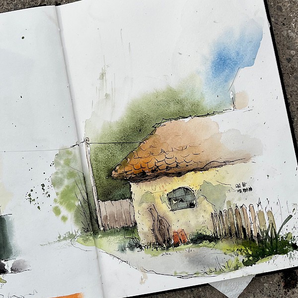 Suchtgefahr Aquasketching: zeichnen und aquarellieren