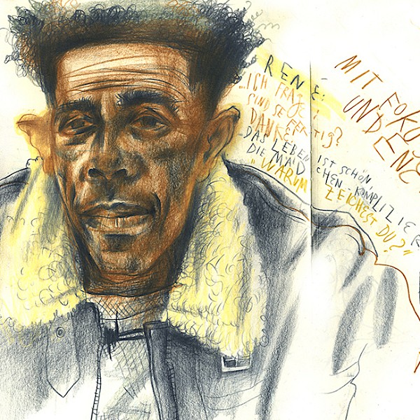 Sketchen in bester Schloßgesellschaft. Mit Buntstiften unterwegs.