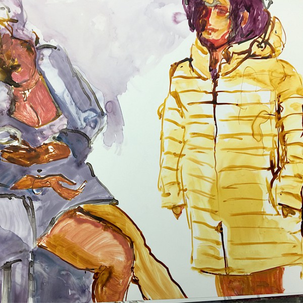 Akt und bekleidete Figur im Raum_intensiv