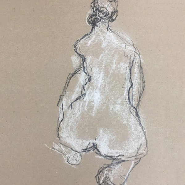 Bekleidete Figur und Akt im Raum_intensiv