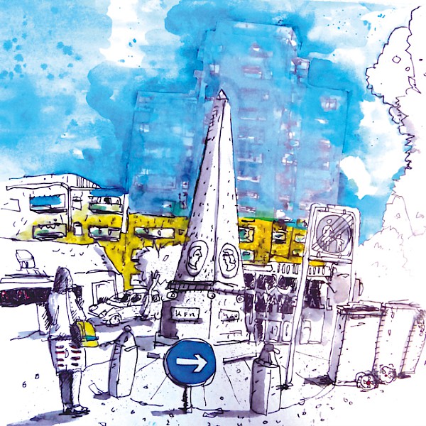 Urban Sketching mit Stift und Aquarell