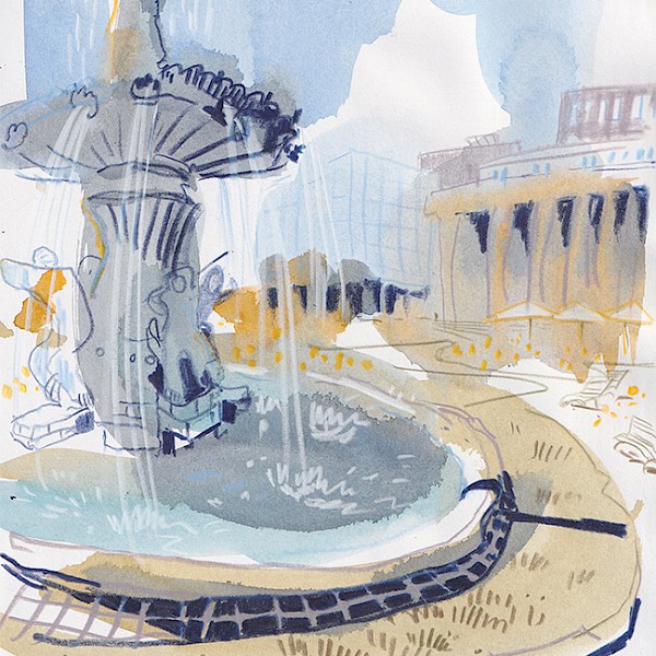 Urban Sketching mit Stift und Aquarell